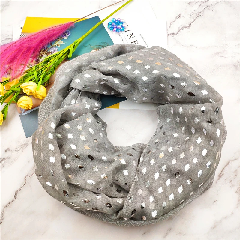 

New women Bronzing Infinity Scarf ring scarves Fashion shinny luxury loop Scarves Snood Shawl neckerchief