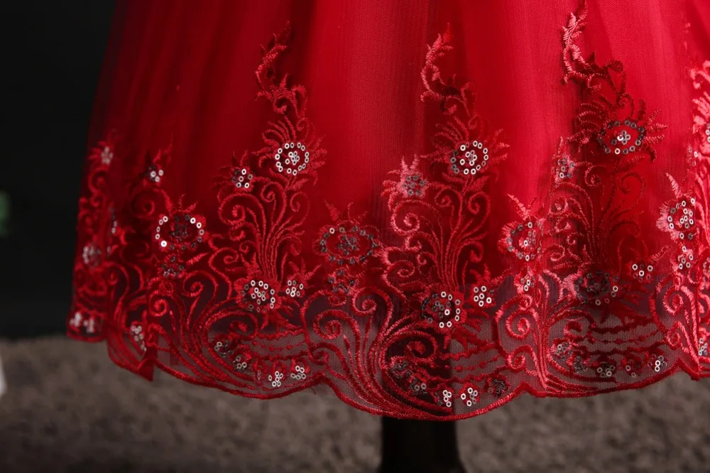 Cute Flower Baby Girl Dresses 2019 Tule Princess Dress Children Evening Clothing Sequins Kids Prom Gown For Girls Wedding Party (21)
