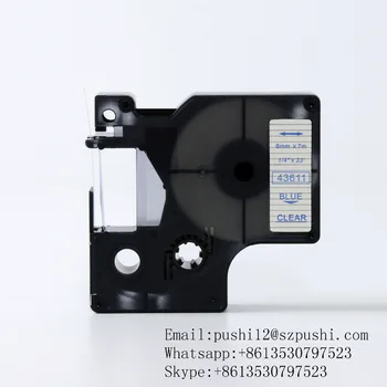 

Blue on Clear Label Cartridge 43611 40911 45011 D1 Label Tape Cassette 45801 53701 Compatible for Dymo
