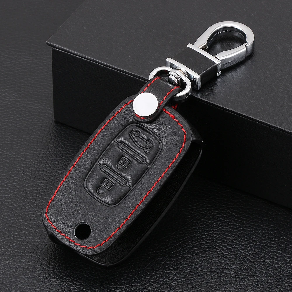 

Car Flip keys Leather Cases Fob Cover For LADA Sedan Largus Kalina Granta Vesta X-Ray XRay Folding Keychain Key Ring