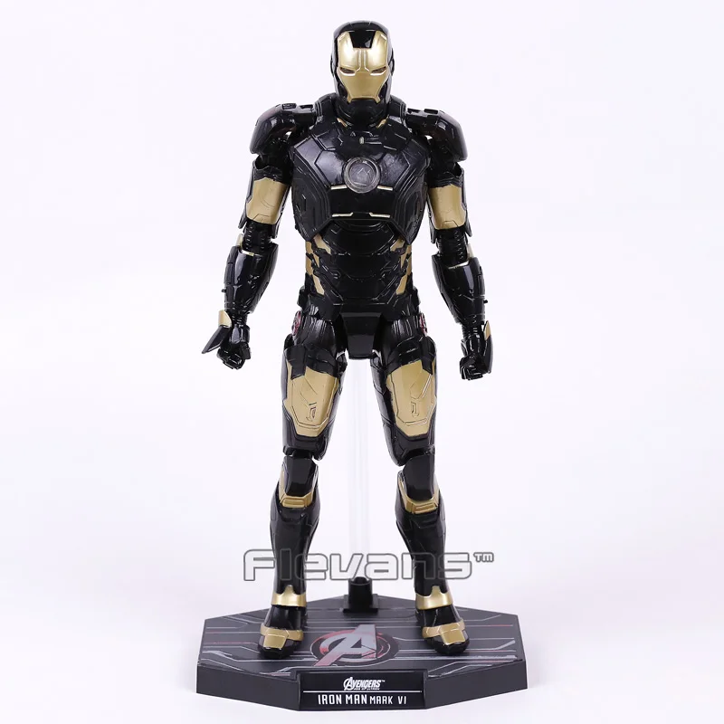 

HC Iron Man Mark MK 42 BLACK x GOLD PVC Action Figure Collectible Model Toy with LED Light 28cm