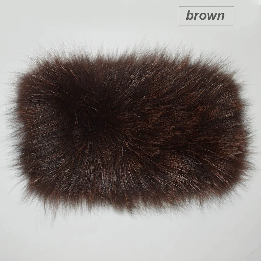 fox fur headband color brown