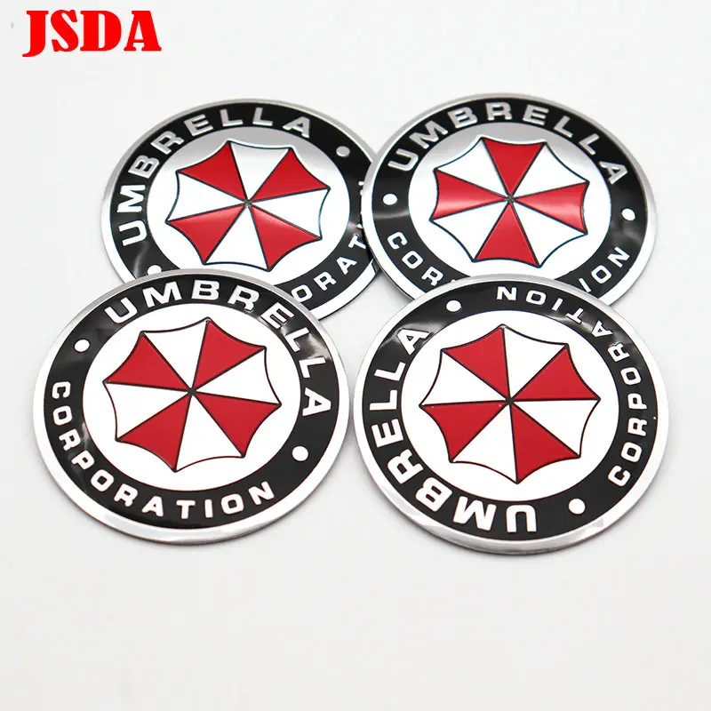 

4pcs 56mm 60mm 65mm UMBRELLA CORPORATION car emblem Wheel Center Hub logo auto Rim refit dust-proof badge covers sticker