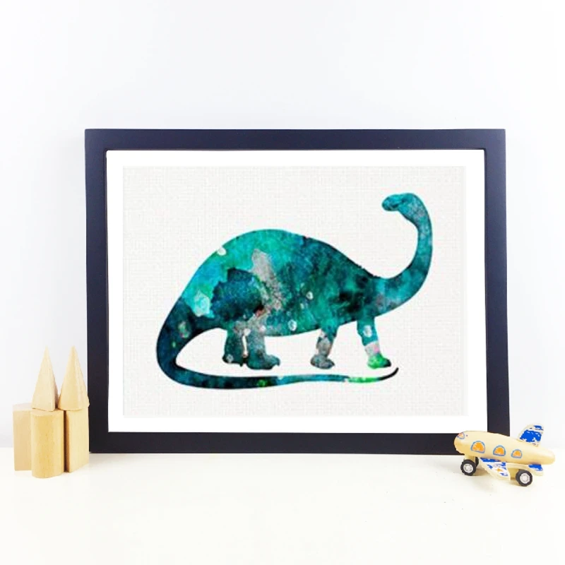 Watercolor Dinosaur Prints Bedroom Decor