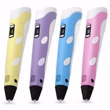 2017 New 1.75mm 3D Printing Pens Intelligence Drawing 3D Pen AU Plug With ABS Filament 3D Best Gift for Kids Printer Pens