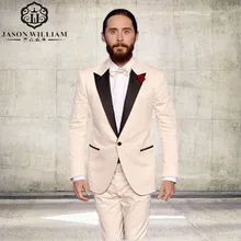 LN112 men suits ivory custom made suit groom tuxedo for wedding formal wear 2017 high quality mens dress