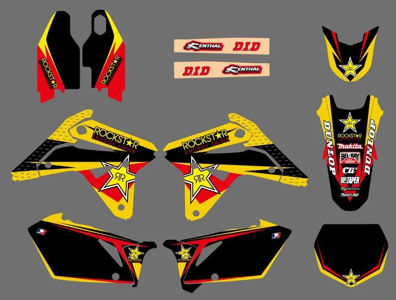 

0592 Star  NEW EAM DECALS  GRAPHICS BACKGROUNDS STICKERS FOR  RMZ450 2007