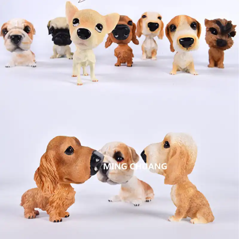 Cute Puppy Statue Simulation Animal Rottweiler Pug Bulldog