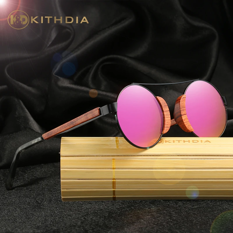 Kithdia Womens Bamboo Wooden Sunglasses Eyewear Polarized With Coating