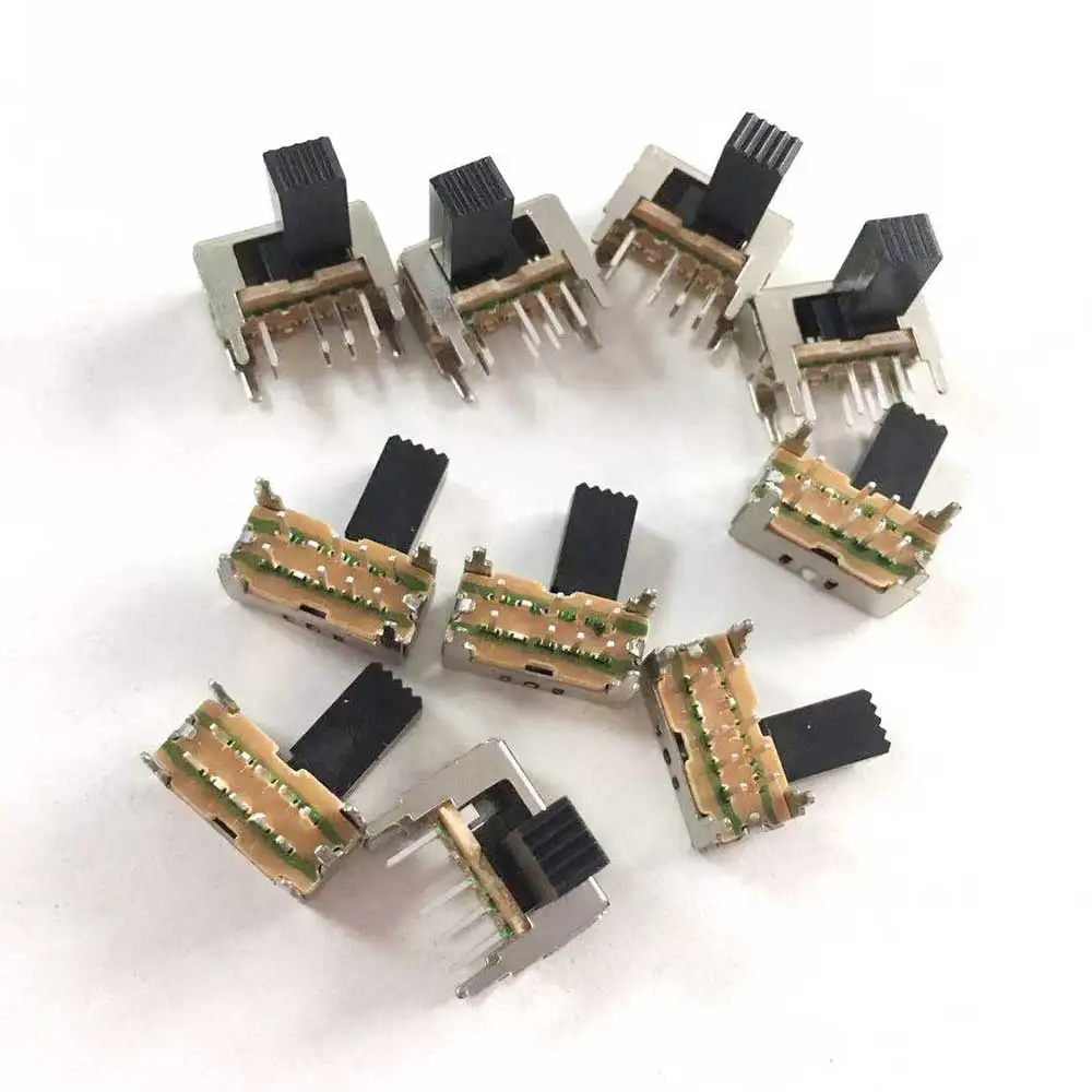 

10 Pcs SK-23D04(2P3T) slide switch handle height 9MM 3-position toggle switch 4 fixed feet 8-foot horizontal
