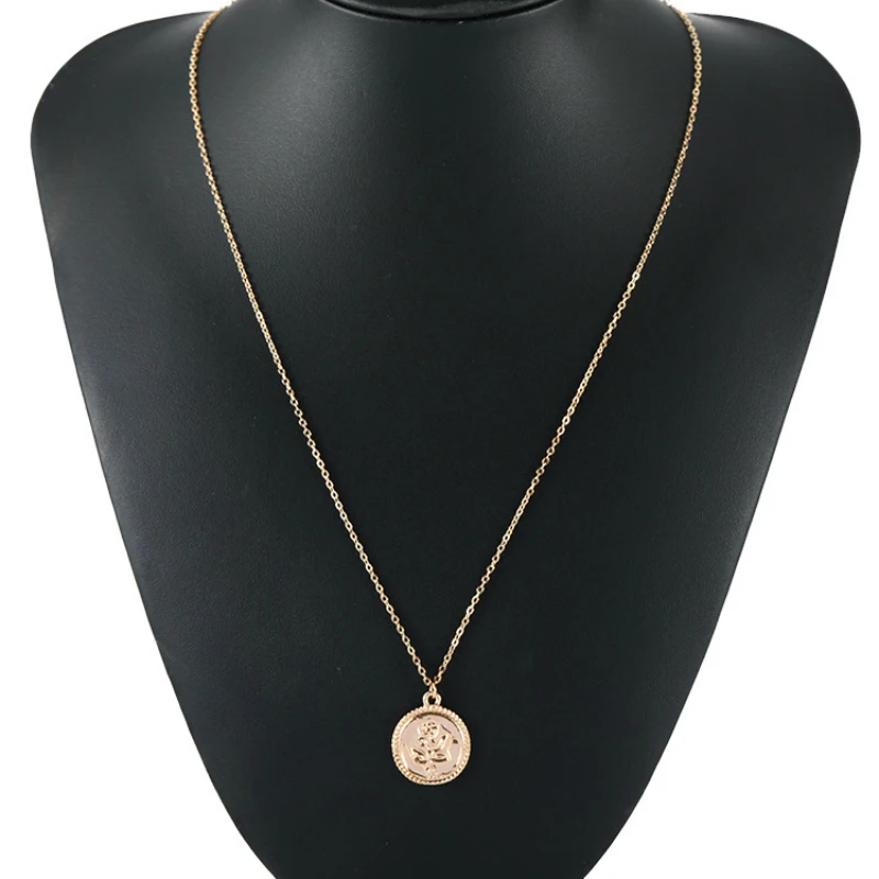

New Jewelry Chocker Single Layer Rose Pattern Necklace Creative Fashion Sweater Chain Statement Necklace Women Wholesale