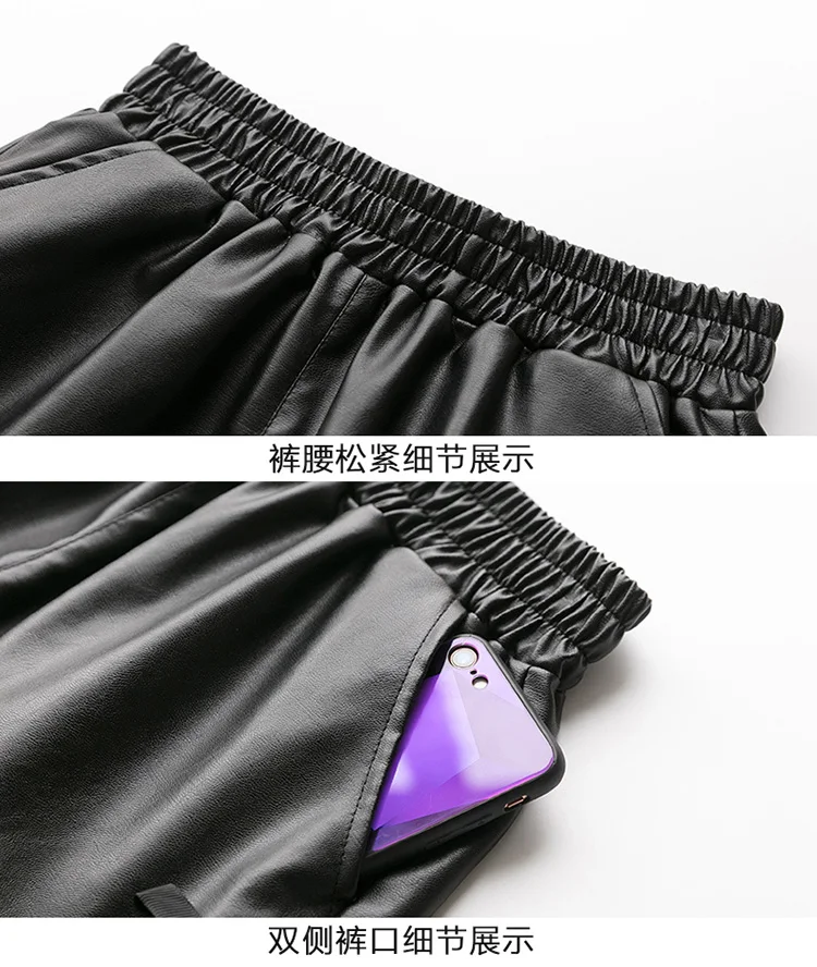 S-3XL новые шорты из искусственной кожи женские черные высококачественные короткие штаны с карманами Свободные повседневные кружевные сексуальные шорты