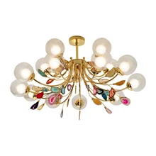 G9 Агатовые люстры, стеклянный шар, абажур, подвесные лампы, люстра для гостиной