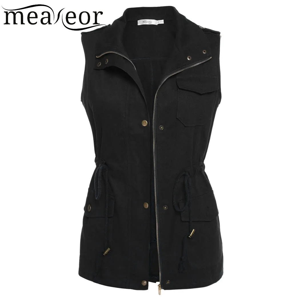 Meaeor Brand Women Vest Coat 2018 Autumn Spring Sleeveless Vest Jacket Casual Waistcoat outwear coats Top Drawstring Cowboy Vest Meaeor Brand Women Vest Coat 2018 Autumn Spring Sleeveless Vest Jacket Casual Waistcoat outwear coats Top Drawstring Cowboy Vest