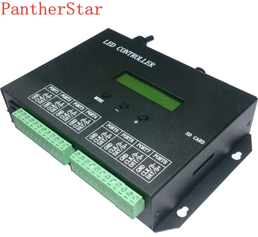 

H803SA 8 ports output 8092 pixels digital LED strip controller for DMX console, ws2801 ws2803 ws2811 ws2812 APA102 DMX512