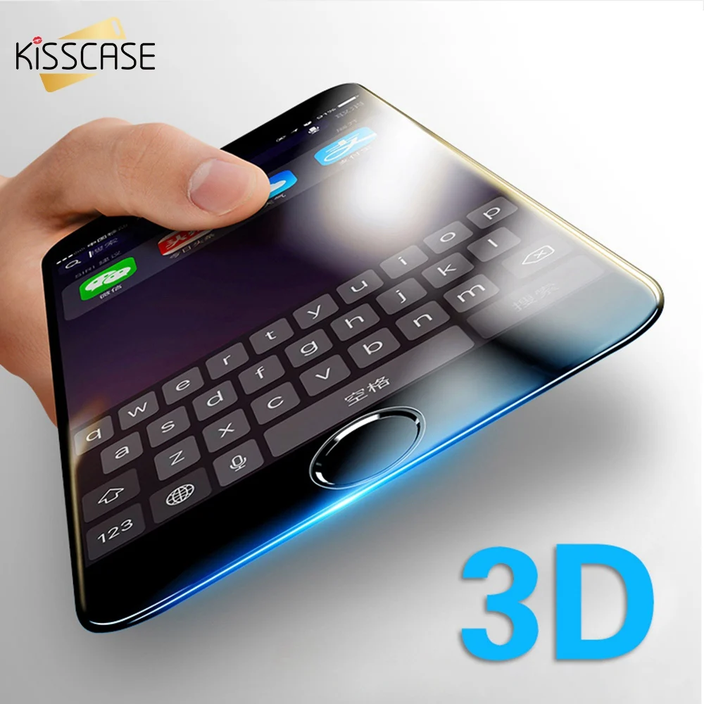 2018 New Kisscase ультра тонкий 3D полный Экран протектор для iPhone 7 6S 6 8 Plus Мода Закаленное