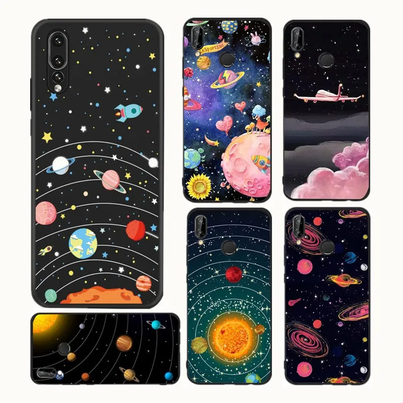 SICOOTE планета Космос Футляр для телефона Funda huawei P20 Lite mate 10 чехол Enjoy 5 P9 Mini Luxury Moon Star |