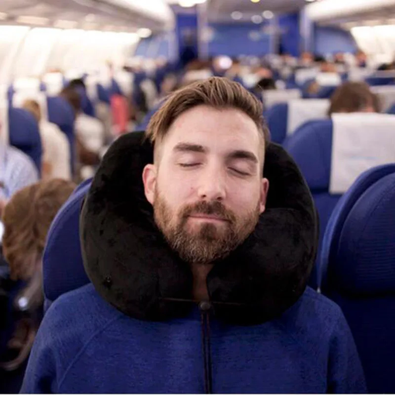 Новейший дизайн, h-образная складная надувная подушка для путешествий, Съемный Мягкий тканевый чехол, подушка для шеи самолета, Автомобильный подголовник