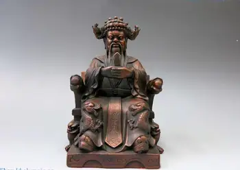 

China bronze sculpture carved fine red copper beautiful lucky Dragon King Statue