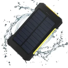 Waterproof Solar Replacement Batteries for Phones Real 20,000 mAh Dual USB External Polymer Battery Battery Charger Outdoor Ligh