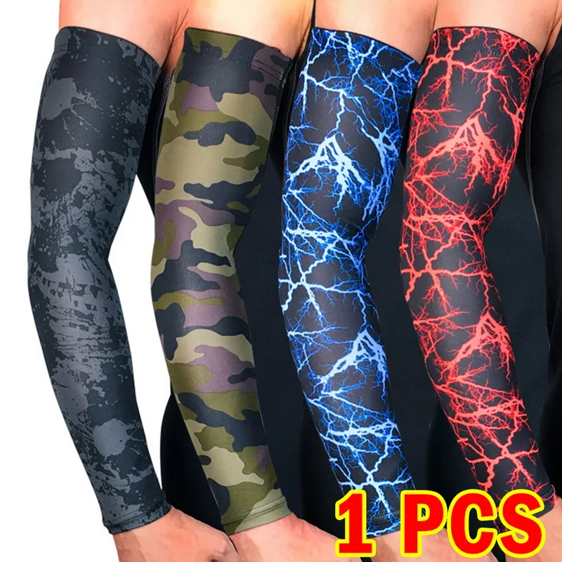 

1Pcs UV Protection Running Cycling Arm Warmers Basketball Volleyball Arm Sleeves Bicycle Bike Arm Covers Golf Sports Elbow Pads