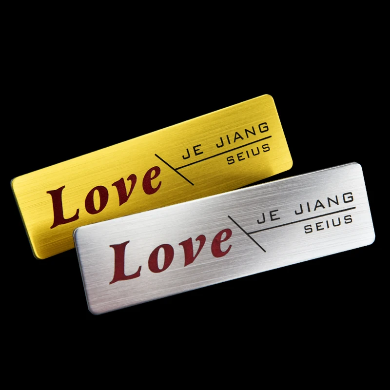

1pc custom engrave name tag name badge holder with metal name plate 70X20mm