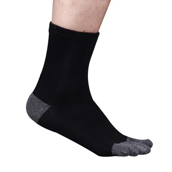 

Men Cotton Casual Breathable Patchwork Elastic Thicken Five Toe Socks