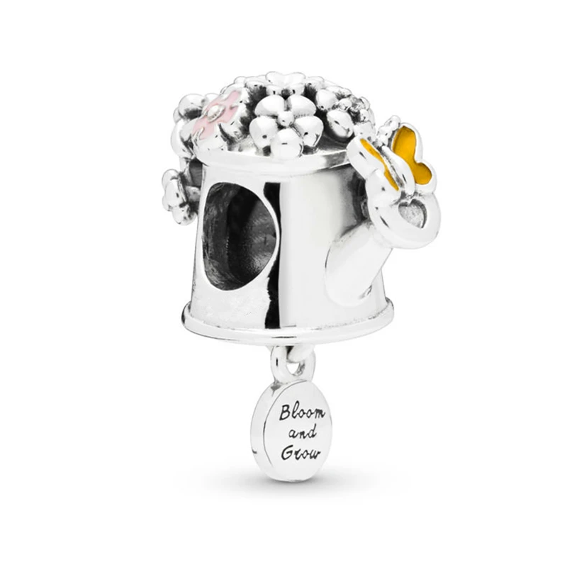 

2019 Spring Garden Blooming Watering Can Charm Fits Original Pandora Bracelets Bangles Charms Silver 925 DIY Beads Jewelry.