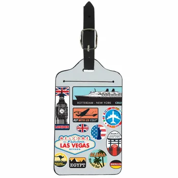 

THIKIN Stamp Aircraft Printed Suitcase Luggage Tag ID Address Holder Travel Sticker Protection Cover Luggage Tag Portable Label