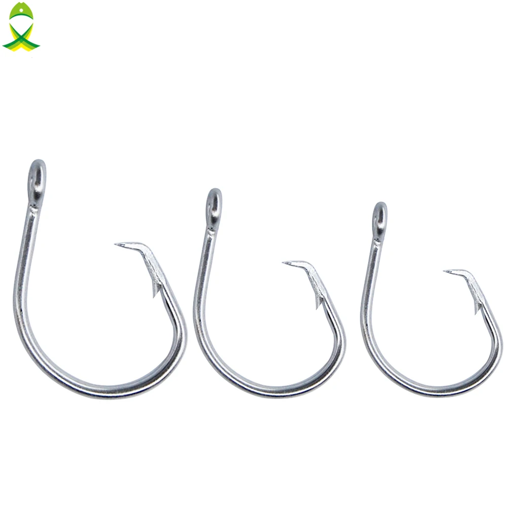 

JSM 20pcs Size 8/0-15/0 Stainless Steel Fishing Hooks Big Game Fish Tuna Circle Bait Fishhooks