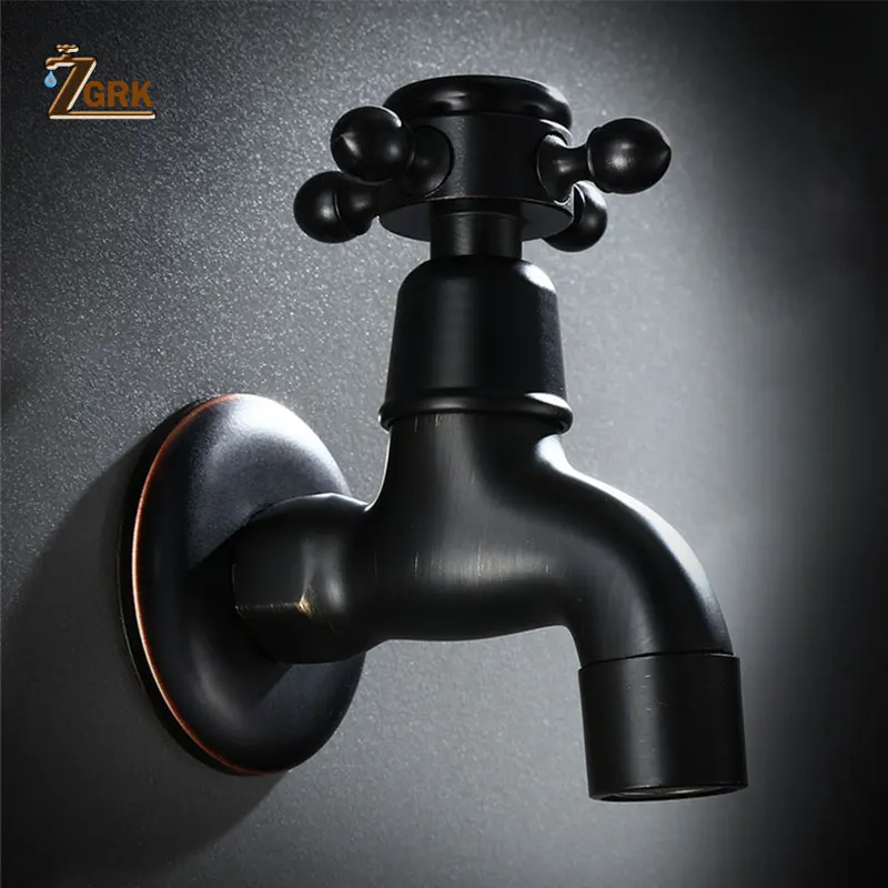 Billige ZGRK Messing Antik schwarz außerhalb tap, waschmaschine wasserhahn, wc bibcocks, tap, Dekorative Outdoor Garten Wasserhahn