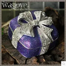 В европейском стиле Подарочная коробка из алюминиевого сплава кольцо коробка ювелирных изделий старинные металлические ювелирные изделия держатель Z014