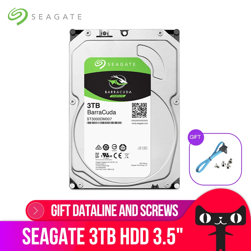 Seagate 3,5 Desktop HDD 3 TB Interne Festplatte Original 3 TB 5400 RPM SATA 6 Gb s Hard stick Für Computer ST3000DM007 Kaufen
