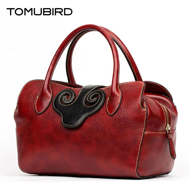 B Handtaschen Echtem red Frauen Leder Rindsleder Red Tasche Aus Berühmte A 2019 Mode Schulter Marke Retro Tomubird Neue A black Überlegene nwRqOHx74