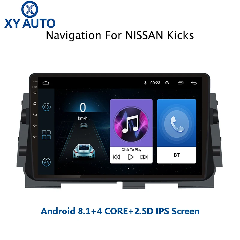 Excellent 10.1 inch 2.5D IPS Tempered HD multi-touch screen Android8.1 NAVI for Nissan kicks 2017-2018 with Bluetooth USB WIFI support SWC 0