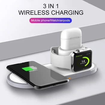 

Wireless Charger for iphone X XR XS Max 8Plus Wireless Desktop Chargers For Apple Watch 4 3 2 1 Charging Station Dock Support