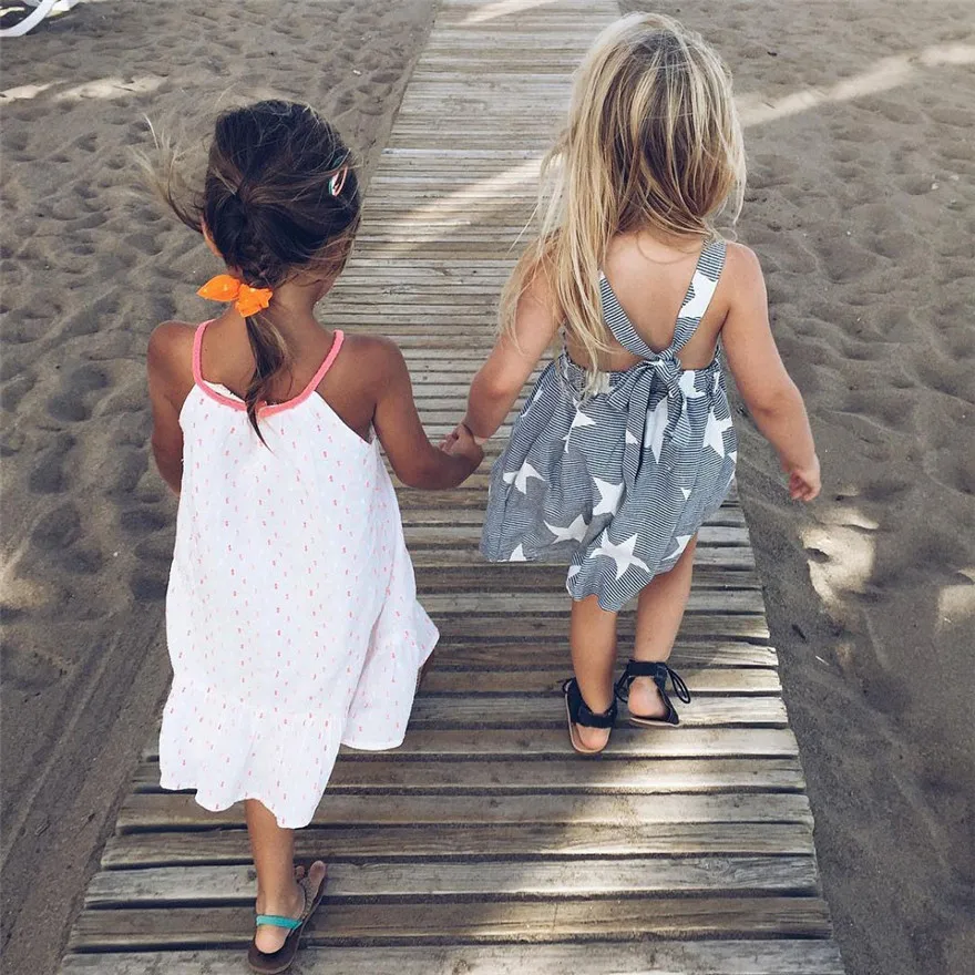 

Telotuny 2018 Girls Summer Dresses Baby Girls Summer Girls Sleeveless Beach Summer Dress Star Evening Dress Tarja MAY 30