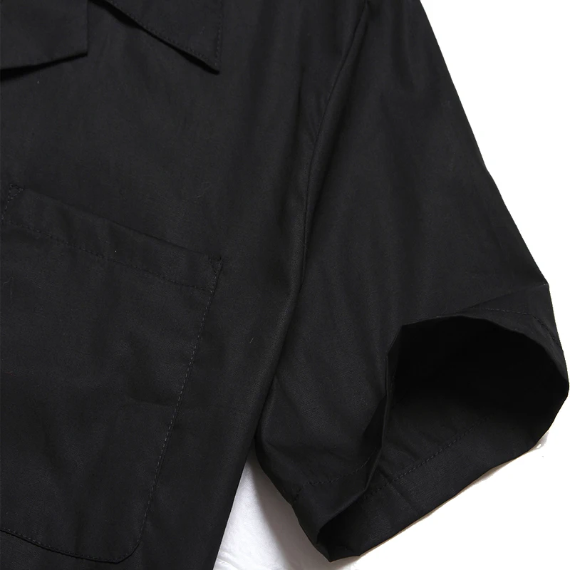 Летняя мужская рубашка больших размеров, винтажная рок одежда в западном стиле, черные Клубные рубашки с вышивкой в гараже Ropa De Hombre