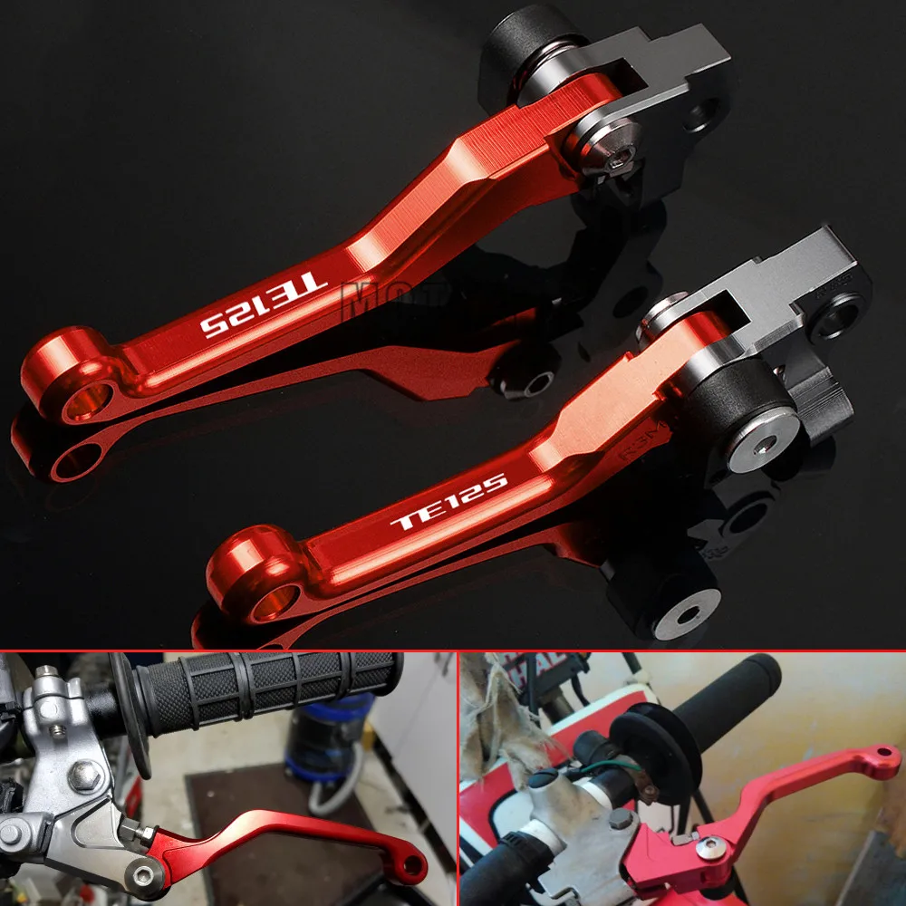 

Pit Dirt Bike Pivot Brake Clutch Levers CNC Motorcycle Dirtbike Printing Handle Grips For HUSQVARNA TE125 TE 125 2014 2015 2016