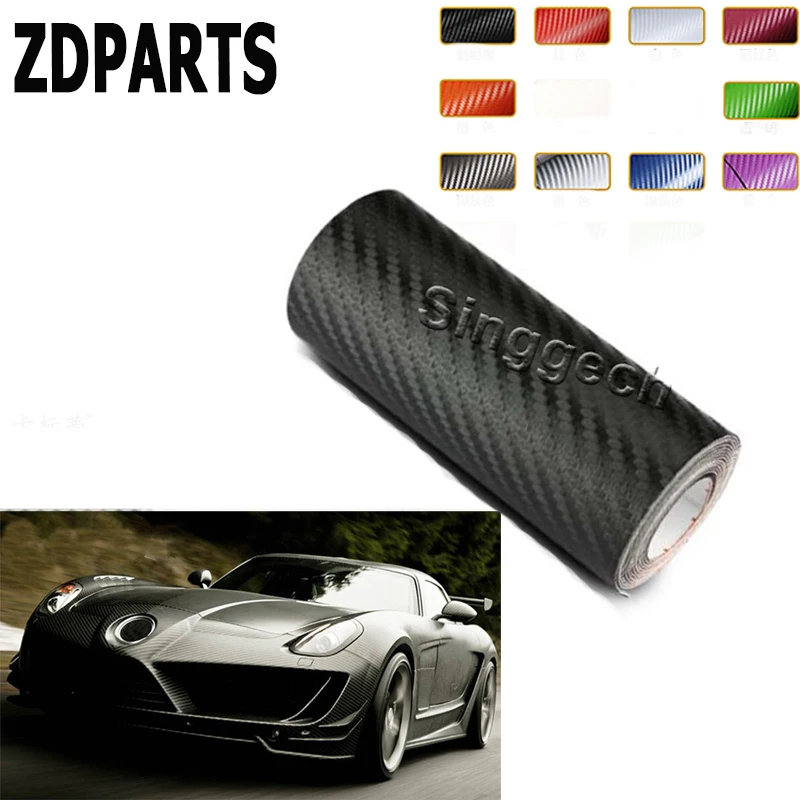 ZDPARTS 3D 30*127 см стайлинга автомобилей углеродного волокна Стикеры 10 видов цветов