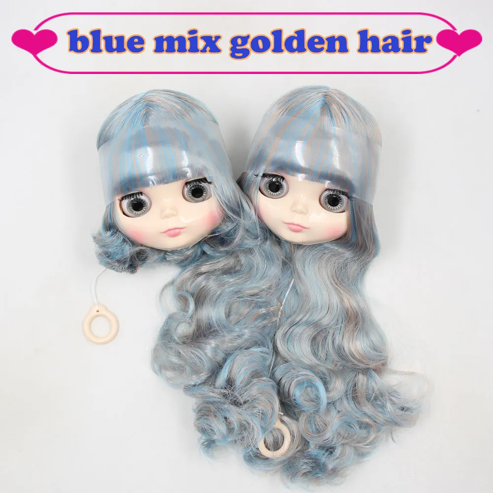 

Factory blyth head only, without body, short/long golden mix blue hair BL2240/6227 with/without eyechips