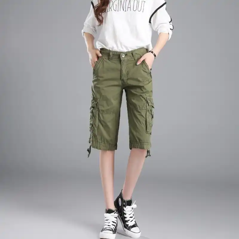 womens cargo pants short length