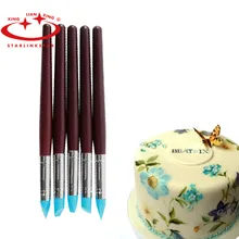 5 шт., ручка для украшения торта, кисти для украшения торта, кисть для помадки, сделай сам, кондитерская, пищевая краска, глазурь, кекс, сахарное ремесло, инструмент для украшения кухни