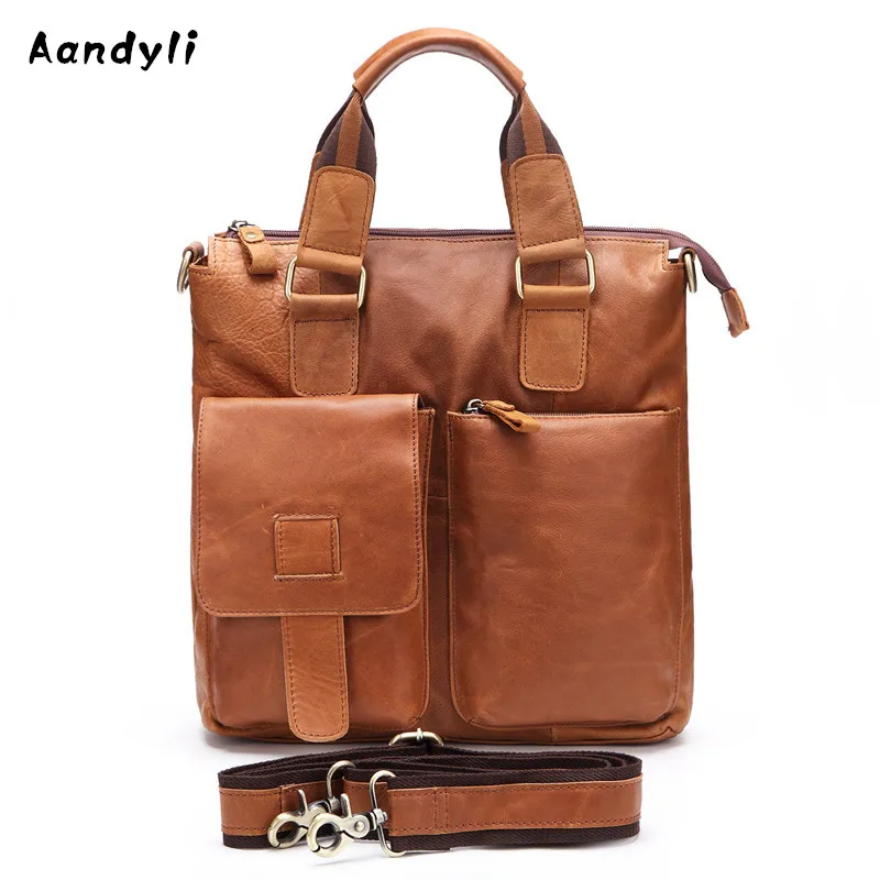 

Genuine leather Men's Handbags Cowhide Shoulder bag Men's crossbody bags leisure messenger bags
