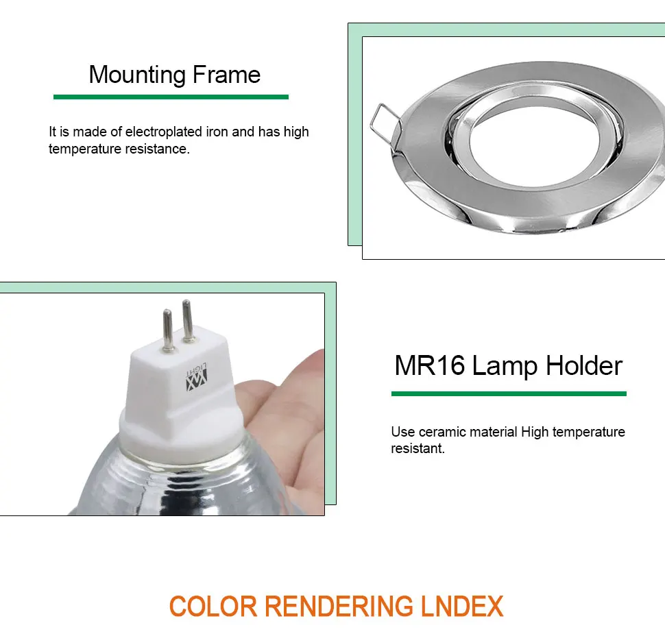 YWX светильник 6 шт. 5 Вт Светодиодный светильник с чашкой MR16 GU5.3 COB Точечный светильник 500 лм встраиваемый потолочный светильник с монтажной рамкой Комплект AC 110 В AC 220 В