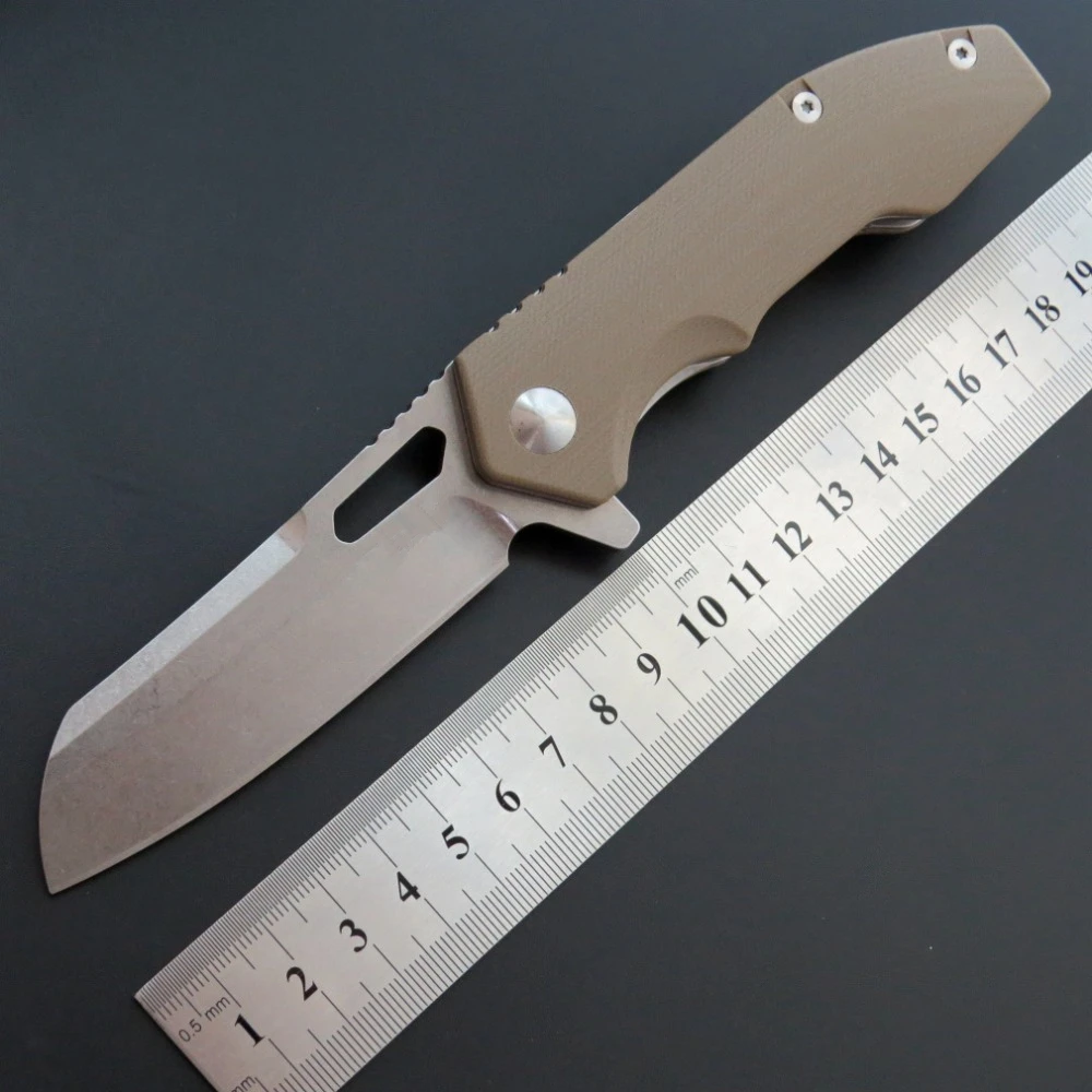 

59-60HRC Folding Knife D2 Blade G10 Handle EDC Ball Bearing Flipper Pocket Tactical Outdoor Camping Knife Hand Tool