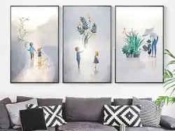 Детские и зеленые растения холст Художественная печать живопись плакаты на стену, изображения для детской комнаты домашний декорация