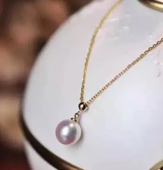 

Free shipping 12-13mm south sea round white pearl necklace 14 chain adjustable