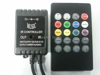 

IR 20 Keys led RGB Music Controller;DC12-24V input;2A*3CH output