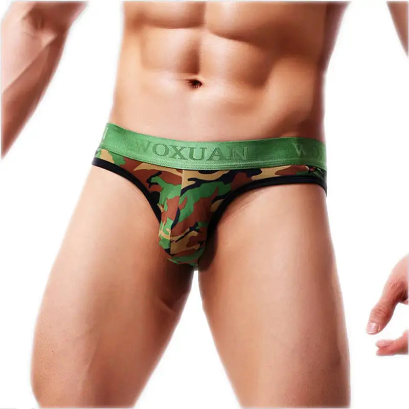 

Breathable Men's Camouflage Underwear Bikini Briefs Sexy Males Lingerie Panties Bulge Pouch Jockstrap Camo Underpants Hot Sale